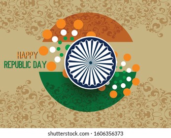 Vector Illustration or background for 26 January, republic day India.