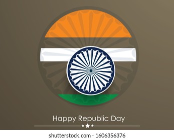 Vector Illustration or background for 26 January, republic day India.