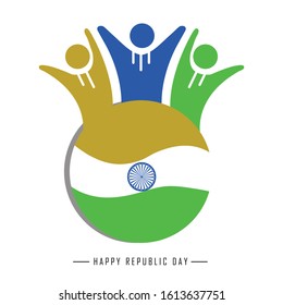 Vector Illustration or background for 26 January, republic day India.