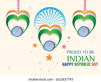 Vector Illustration or background for 26 January, republic day India.