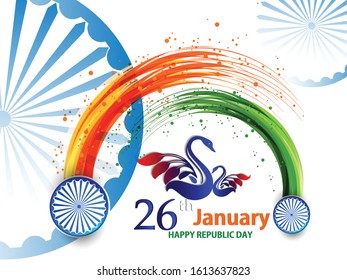 Vector Illustration or background for 26 January, republic day India.