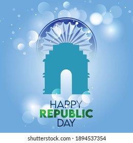 Vector Illustration or background for 26 January, republic day India.