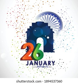 Ilustración vectorial o fondo para el 26 de enero, día de la república India.