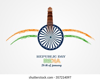 Vector Illustration or background for 26 January, republic day India