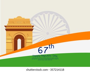 Vector Illustration or background for 26 January, republic day India