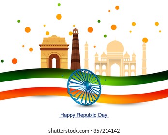 Vector Illustration or background for 26 January, republic day India
