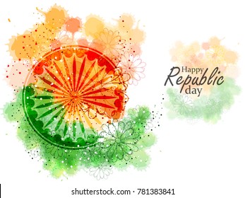 Vector Illustration or background for 26 January, republic day India.