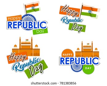 Vector Illustration or background for 26 January, republic day India.