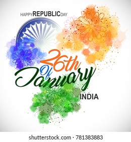 Vector Illustration or background for 26 January, republic day India.