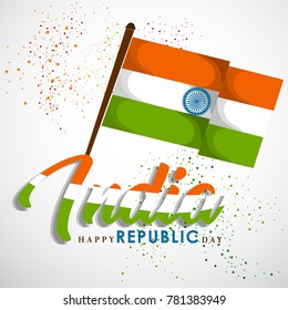 Vector Illustration or background for 26 January, republic day India.