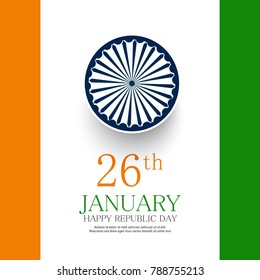 Vector Illustration or background for 26 January, republic day India