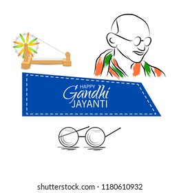  Vector illustration of a Background for 2nd October Gandhi Jayanti Celebration.