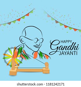 Vector illustration of a Background for 2nd October Gandhi Jayanti Celebration.