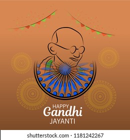 Vector illustration of a Background for 2nd October Gandhi Jayanti Celebration.