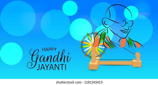 Vector illustration of a Background for 2nd October Gandhi Jayanti Celebration.