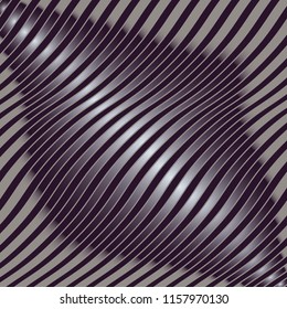 Vector illustration background. Abstract convex striped shape.
