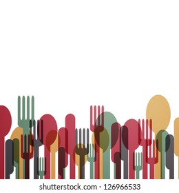 Vector Illustration of an Background with Abstract Cutlery