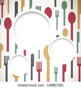 Vector Illustration of an Background with Abstract Cutlery