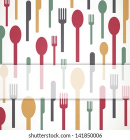 Vector Illustration of an Background with Abstract Cutlery