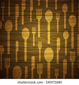 Vector Illustration of an Background with Abstract Cutlery