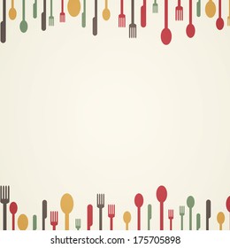 Vector Illustration of an Background with Abstract Cutlery