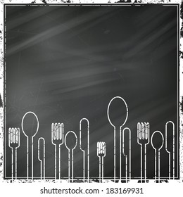 Vector Illustration of an Background with Abstract Cutlery