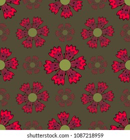  Vector illustration background. Abstract pattern of decorative flowers. Design elements for Scrapbook. Can be used for wallpapers, fills images, background, surface