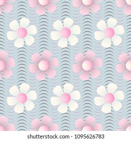 Vector illustration background. Abstract pattern of decorative flowers. Design elements for Scrapbook. Can be used for wallpapers, fills images, background, surface