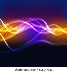 vector illustration background abstract wavy neon lines