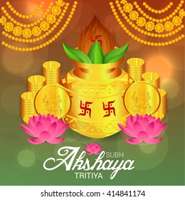 Vector illustration of a background for  Akshaya Tritiya celebration.