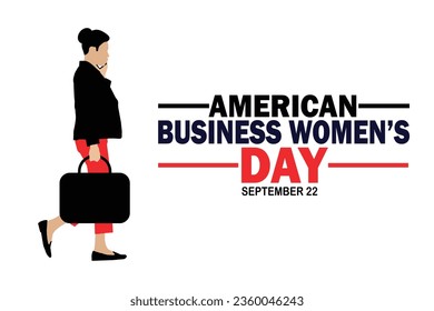 Vector illustration of a background for American Business Women's Day. September 22. Suitable for greeting card, poster and banner