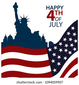 Vector illustration. background American independence day of July 4. Happy 4th of July.  Designs for posters, backgrounds, cards, banners, stickers, etc