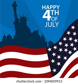 Vector illustration. background American independence day of July 4. Happy 4th of July.  Designs for posters, backgrounds, cards, banners, stickers, etc