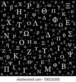 Vector Illustration Of The Background With Ancient Greek Letters. Monochrome Vector