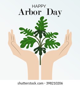 Vector illustration of a background for Arbor Day.