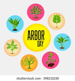 Vector illustration of a background for Arbor Day.