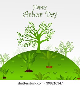 Vector illustration of a background for Arbor Day.