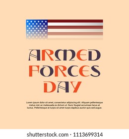 Vector illustration of a Background for Armed forces day.