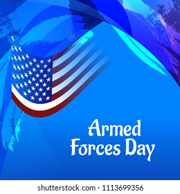 Vector illustration of a Background for Armed forces day.