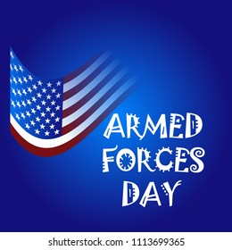 Vector illustration of a Background for Armed forces day.