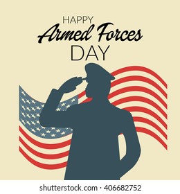 Vector illustration of a background for Armed Forces Day.
