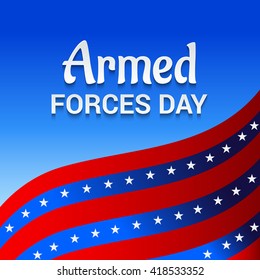 Vector illustration of a background for Armed forces day.