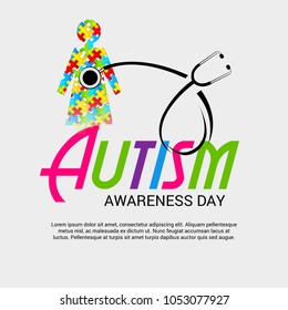 Vector illustration of a Background for Autism Awareness Day.