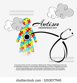 Vector illustration of a Background for Autism Awareness Day.