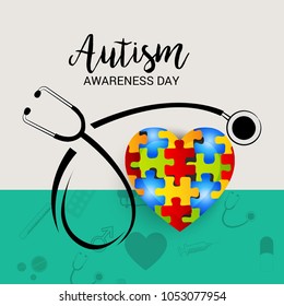 Vector illustration of a Background for Autism Awareness Day.