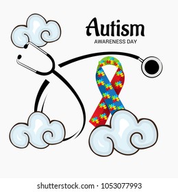 Vector illustration of a Background for Autism Awareness Day.
