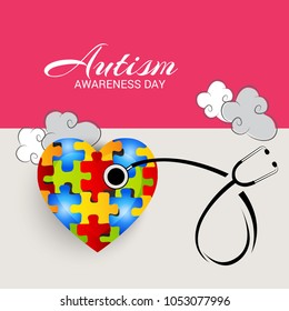 Vector illustration of a Background for Autism Awareness Day.