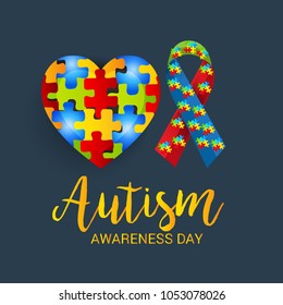 Vector illustration of a Background for Autism Awareness Day.