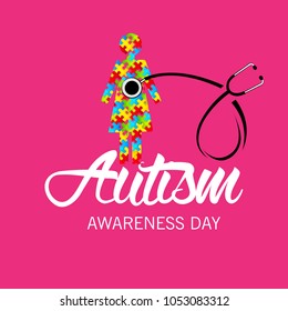 Vector illustration of a Background for Autism Awareness Day.