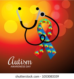 Vector illustration of a Background for Autism Awareness Day.
